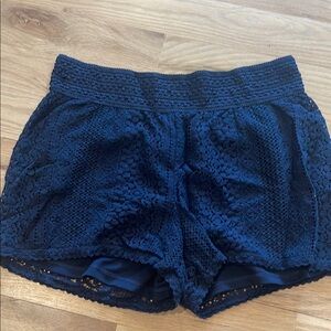 Women's Navy Lace Shorts